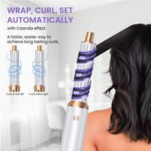 ATOPSKINS 2026 Upgraded 5-In-1 Curling Iron, Multi-Function Curler, Hair Dryer, Comb, Hair Clips, Straightener, 3 Heat Settings, Auto Curling - White - View 4