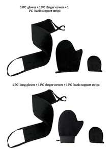 3-In-1 Self Tanning Gloves Set, Includes Self Tanning Gloves, Applicator Mitt, And Back Applicator, Designed Specifically For Back, Ultra Soft And Streak-Free - Black - View 3