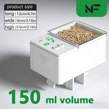 自动喂鱼器，方形喂食装置，多档调节，大容量，定时喂食，电池寿命长，适用于喂鱼、虾、龟 - 白色 - 查看 11