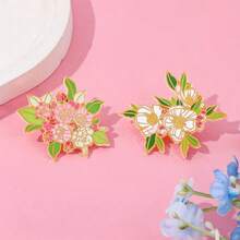 1 Pc Cartoon Brooch CreativeFlowers Enamel Pin Metal Badge Jewelry Clothing Backpack Accessories Gift For Friends - One Size - View 4