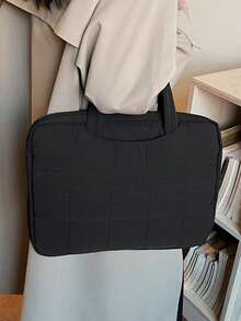 1pc Unisex Solid Color Laptop Bag, Fits 15-Inch And Below Laptops & Tablets, With Luggage Strap, Suitable For Daily Commute, Travel, And Business Trips - Multicolor - View 8