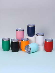 1 szt. dwuwarstwowy, izolowany próżniowo, próżniowo kubek na jajko w kształcie litery U ze stali nierdzewnej, z wielokolorowym malowaniem natryskowym, odpowiedni do domu, biura, podróży i sportu. W zestawie ze słomką ze stali nierdzewnej i szczotką do słomek, idealny na prezent biznesowy. Słomkę ze stali nierdzewnej i szczotkę do słomek można również kupić osobno. - Wielokolorowe - Zobacz 4