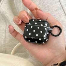 Minimalist Black Polka + Hanging Ring Earphone Compatible With AirPods4/AirPodsPro3/AirPodsPro2/AirPods2, Minimalist & Fashionable Earphone Women, Earphone/Cover - màu đen - Xem 6