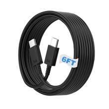 2 Packs 3 6ft 66W Dual Type-C Super Fast Charger Cable | 5A PD USB C To USB C Quick Charge Data Cable For Galaxy S25/S24/S23 IPhone17 16 15pro Max, Hua Wei, Oppo, Vivo - Black - View 10