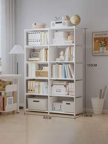 1件装简易防尘学生书架，出租房储物柜，学生宿舍落地式储物衣柜，简易双排多功能储物衣架，卧室落地式储物架 - 彩色 - 查看 16