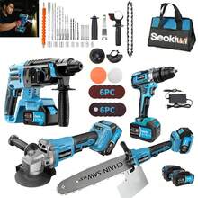 Juego de herramientas para martillo perforador y taladro de impacto (4 piezas)Juego de herramientas para martillo perforador y taladro de impacto - Azul - Ver 9