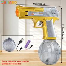 Unilabo电动水枪玩具 - 高功率连续射击，带消音器，时尚设计，大容量，适合沙滩/泳池派对和户外夏季娱乐，夜间对战 - 3岁以上男孩女孩的理想节日生日礼物 - 彩色 - 查看 15