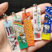 1pc Cartoon Peripheral Snoopy Keychain Acrylic Cute Couple Friend Pendant Backpack Gift Hanging Accessory High Appearance Random Style, New Year Gift, Valentine's Day Gift, Easter Gift - Multicolor - View 4