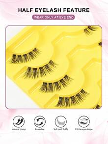 10 Pairs Transparent Band False Eyelashes, Soft 3D Mink Fur Eyelashes, Natural Makeup Look, Cartoon Style, Elongated Winged False Eyelashes - Cat Eye Lashes - View 5