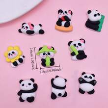 9pcs Cute Panda 3D Fridge Magnets, Creative Soft Rubber Magnetic Stickers, Suitable For Kitchen, Office, Whiteboard, Storage Cabinet, Dishwasher, Kitchen Decor, Home Decor, Mother's Day Gift, Valentine's Day Gift - Multicolor - View 3