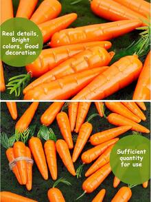 10/20个仿真迷你胡萝卜，逼真泡沫胡萝卜摆件，兔子造型小仿真蔬菜，适用于复活节主题派对、DIY家居厨房装饰、餐桌装饰、景观工艺品、礼品袋填充物、篮子填充物、拍照道具 - 彩色 - 查看 8