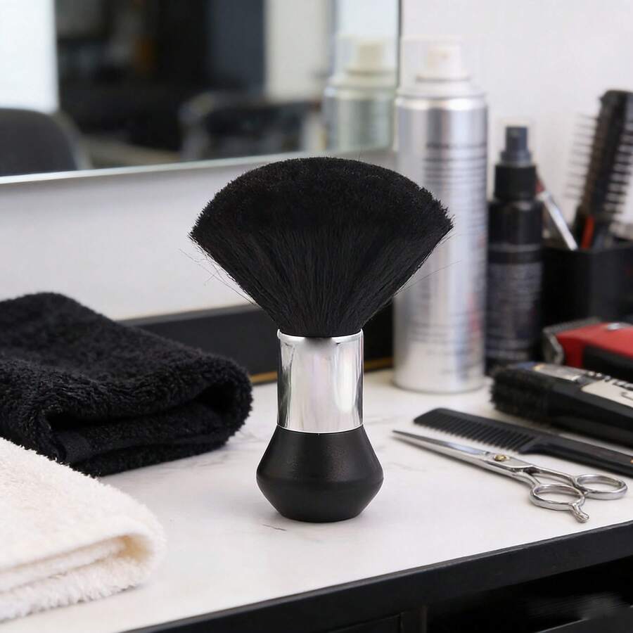1pc Black Soft Hair Brush, Hair Cleaning Duster, Haircut Brush Tool For Salon - Black - View 1