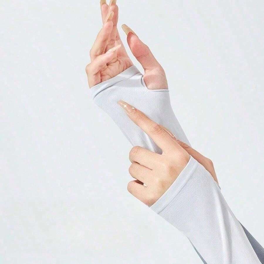1PC Ice Sleeves Summer Sunscreen Sleeves Women's UV Protection Ice Sleeves Men's Arm Guards Driving And Riding Arm Guards Ice Silk Sleeves - Nhiều màu - Xem 1