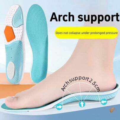 QKC 1 par de plantillas deportivas con soporte de arco, accesorios transpirables y absorbentes de humedad para calzado de entrenamiento al aire libre, para hombres y mujeres