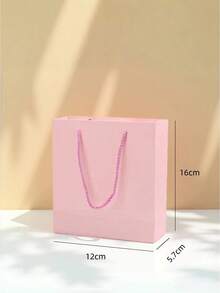 1个/6个/12个装简约礼品袋，新款礼品包装袋，礼品手提袋，适用于圣诞派对、婚礼、生日、庆典、聚会等场合。 - 黑色 - 查看 7