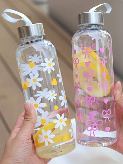 小巧设计的休闲水杯，大容量耐热塑料杯，外观优雅，带有水位刻度，健身运动水壶，防漏便携式保温饮料容器，适合露营