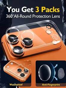 3片闪亮镜头保护膜，兼容 17/16/15/14/13/12/11系列，整个17系列均使用钢化玻璃摄像头镜头盖。 - 彩色 - 查看 5