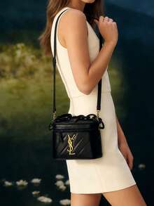 Yves Saint Laurent Black Luxury Handbag, Cosmetic Storage Box, Large Capacity, Classic Design. The Perfect Choice To Gift To Family And Friends, Especially Suitable For Holidays And Anniversaries. - Gold - View 7