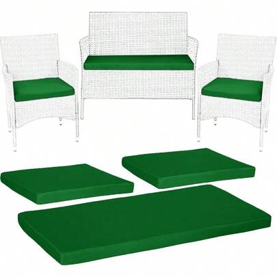 3pcs Water Resistant Outdoor Seat Cushion Set For Rattan Garden Furniture Comfortable & Lightweight Foam Padding Durable Covers For Patio Chairs, Sofas, And Benches Ideal For Garden, Balcony, And Terrace Use