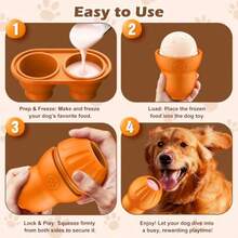 Interactive Dog Toys To Keep Them Busy Dog Frozen Treat Toy To Reduces Anxiety Dogs Puzzle Enrichment Toy For Small Medium Breeds Freezable Fillable Rubber Easy To Clean Orange - trái cam - Xem 4