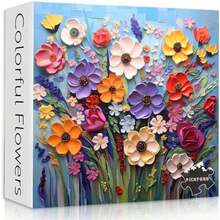 Adultos Rompecabezas de Flores de Colores para Jardín, Arte Floral Mosaico Rompecabezas con Pintura, Ideal para Primavera - ‎multicolor - Ver 2
