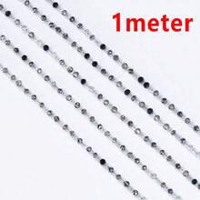 1m Stainless Steel Colorful Glass Beaded Chain, Suitable For DIY Necklace, Bracelet, Jewelry Making Accessories - HG0203 - View 9