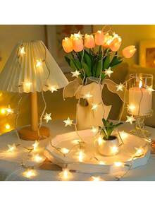 1pc 1.5m/3 Meters/6m/10m LED Star String Lights USB Powered/Battery Operated Christmas Star Lights Camping Decoration Garden Party Wedding Home Outdoor Yard Decor - Multicolor - View 5
