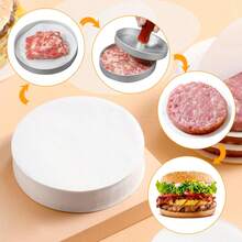 500片不粘汉堡肉饼纸，汉堡压模蜡纸圆片，烘焙吸油纸片，适用于烘焙、烧烤 - 可分隔汉堡肉饼、饼干、挞、慕斯等。 - 彩色 - 查看 4