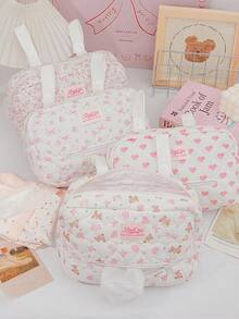 1个花卉绗缝婴儿车挂包，大容量妈妈包，便携式尿布包，行李挂包，床头挂包，化妆包，户外单肩包，奶瓶婴儿车配件，婴儿车挂包，多功能尿布盒带湿巾收纳功能，旅行必备，邮轮必备，宿舍必备，送给女性的礼物，生日礼物，母亲节礼物，伴娘礼物，圣诞礼物，新年礼物，情人节礼物 - 彩色 - 查看 10