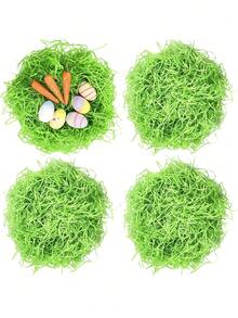 Easter Green Grass Green Raffia Grass, Easter Grass Basket Filler, Paper Shred, For Easter Basket Filler, Creative Eggs Decor, Gift Wrap, Crinkle & Filler Paper - Multicolor - View 11