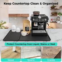Large Silicone Coffee Machine Mat, Anti-Slip Heat Resistant Draining Tray For Countertop, Dining Table - Multicolor - View 10