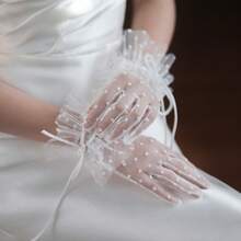 Lace Wedding Gloves - Essential For Brides & Bridesmaids, Long Formal Gloves For Tea Parties & Galas, Hand Wash Only, Bridal Accessory, Elegant Design, Suitable For Special Occasions, Ideal For Events & Parties