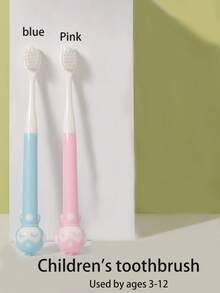 1 pieza Cepillo de dientes para niños, adecuado para niños de 3-6-12 años, cerdas suaves, para uso en el baño, unisex para niños y niñas, mejor regalo para bebés y niños pequeños, color aleatorio - Varios colores - Ver 5