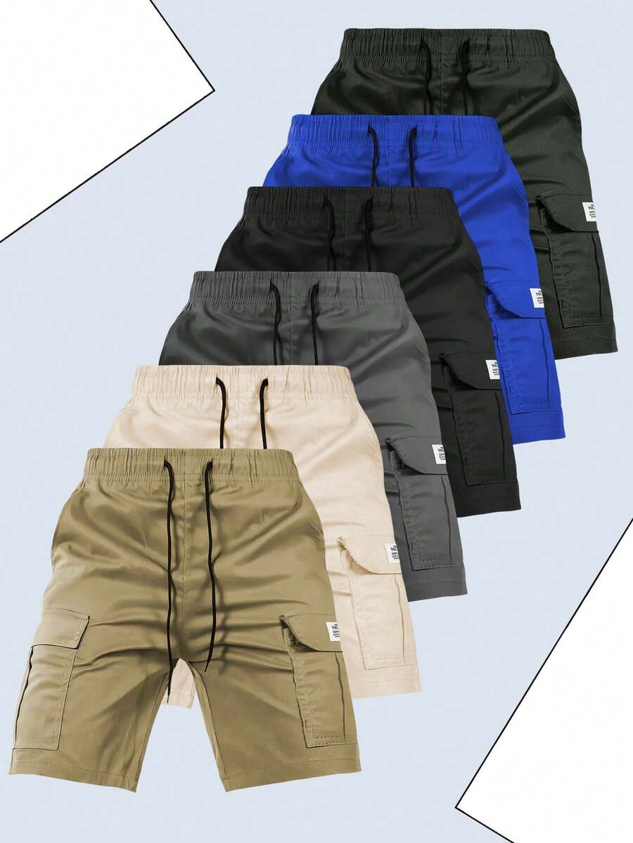 Quần short cargo nam dáng casual, nhiều màu sắc, chất liệu polyester, dây rút eo, dây đeo vai điều chỉnh được, nhiều túi, phù hợp cho phòng tập gym, các hoạt động thường ngày, có thể giặt, vải bền chắc, quần short thể thao lý tưởng cho bố và bạn trai mùa tựu trường, quà Giáng sinh hoàn hảo cho người yêu thể thao. - màu nâu - Xem 1
