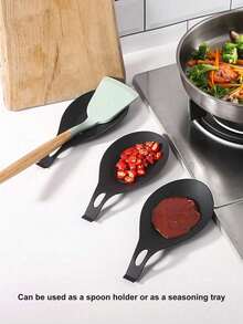1 Pcs Spoon Holder Easy-To-Clean Insulated Spoon Rest,Kitchen,Christmas Gift Back To School - màu đen - Xem 6
