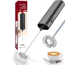 1 pieza Espumador de leche eléctrico, Espumador de leche mini con soporte, Espumador de leche eléctrico de mano, Batidora eléctrica a pilas (pilas no incluidas), Batidora de bebidas con soporte, Batidora de café de mano, Batidora eléctrica inalámbrica, Apto para latte, capuchino, batidos, chocolate caliente y talla grande, Espumador de leche portátil, Esencial para volver al colegio