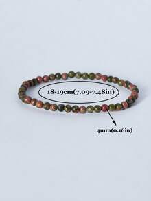 1pc 4mm Mini Energy Stone Charm Bracelet, Natural Stone Layered Bracelet, Agate Beads Yoga Healing Bracelet Jewelry For Women Men Best Friend Gift, Festival Gifts - Multicolor - View 42