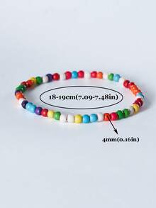 1pc 4mm Mini Energy Stone Charm Bracelet, Natural Stone Layered Bracelet, Agate Beads Yoga Healing Bracelet Jewelry For Women Men Best Friend Gift, Festival Gifts - Multicolor - View 56