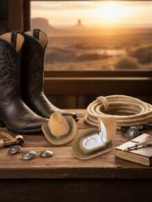 1个创意帽子造型首饰盒，奢华翻盖迷你戒指盒，可爱小巧的牛仔帽首饰礼品收纳盒，适合情人节、结婚纪念日、订婚、送给女友、妻子、男友、丈夫、情侣的礼物 - 彩色 - 查看 6