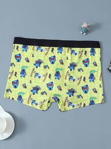 1pc Disney Cartoon Print Underwear-Soft-Comfortable, Letter Elastic Waistband, Casual Men's Underwear - Multicolor - View 5