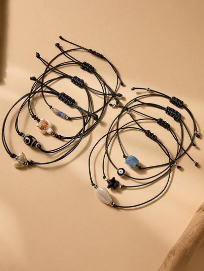 1 st. justerbart armband för kvinnor, avslappnat och mångsidigt, med flera berlocker