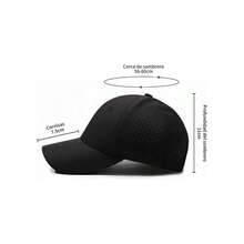 Lumbor37 Gorra de Bisbol, Ajustables Gorra para Hombres y Mujeres, Sombrero de Sol Fresco, Transpirable para Deportiva, Casual, Runing - Negro - Ver 3