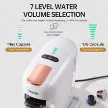 CAFELFFE 1 Unit CAFELFE 20BAR 5-In-1 Hot & Cold Capsule Coffee Machine, With 7-Level Water Volume Adjustment. 20BAR Gold Pressure Extraction System Ensures Perfect Espresso Every Time. Compatible With Nes* Capsules, Capsules, Capsules, Ground Coffee And ESEpod, With 600ml Removable Water Tank And Auto Shut-Off Function, Allowing You To Enjoy Delicious Coffee At Home And Office - EU F Type Plug(220-240V) - View 9