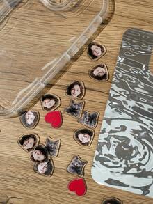 Customized Phone Case, Customized Acrylic Panel, Swinging Phone Case, Heart-Shaped Acrylic Board, Valentine's Day Gift, Women's Gift, Customized Couple Photo, Family Photo, Birthday Gift, Couple Gift, Boyfriend/Girlfriend Gift, Family, Friends, Party Favors, Commemorative Gift, Pet Couples Gift - Multicolor - View 4