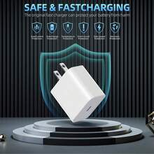 20W 快充适配器套装：1 个 20W 充电头 + 1 条 200 厘米高效快充线，兼容 14 Pro Max/14 Pro/14 Plus/14/13/12/11/XS/XR/8/7/6 系列 - 白色 - 查看 3