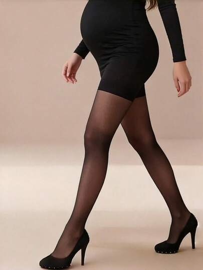 女士单双装孕妇连裤袜 - 防勾丝，支撑腹部，适合整个孕期，孕妇装及准妈妈孕妇紧身裤