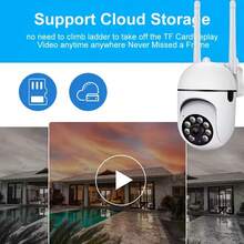 Home Wireless Network Camera, Indoor and Outdoor Monitoring, Full Color Night Vision, Humanoid Mobile Detection and Early Warning, 24H Full Time Monitoring, Connection Anytime and Anywhere Security Protection, Good Housekeeping Assistant - Blanco - Ver 4