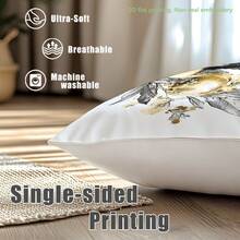 MEMNUN 4 件装复活节黑金兔子彩蛋印花抱枕套【不含枕芯】，尺寸分别为 17.7*17.7 英寸（45*45 厘米）/ 19.69*19.69 英寸（50*50 厘米）/ 15.75*15.75 英寸（40*40 厘米），【单面印花】复活节主题涤纶抱枕套，适用于沙发、床、客厅、卧室、汽车、办公室、酒店装饰，是馈赠亲朋好友的完美礼物。 - 彩色 - 查看 5