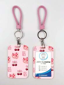 1pc ABS Pink Rope Cherry Bow Pattern Fashion Keychain Pendant, Bag Charm, Student Bus Protector - Multicolor - View 11