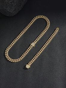 Hip Hop Personalized Cuban Link Chain Necklace, Suitable For Men's Party, Rapper Outfit, Men's Jewelry Necklace - Hip-hop  Cuban Chain Necklace - View 9